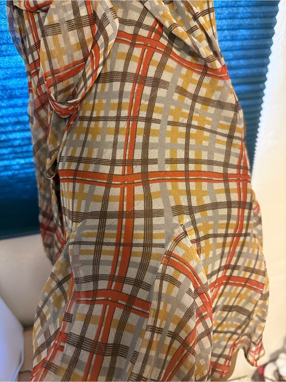 Doen Plaid Silk Dress - Picture 4 of 8